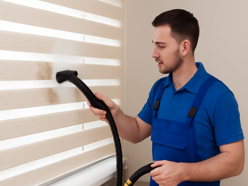 شستن پرده زبرا با بخارشوی