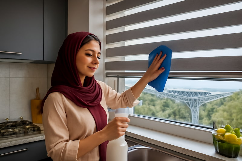 شستن پرده زبرا در خانه