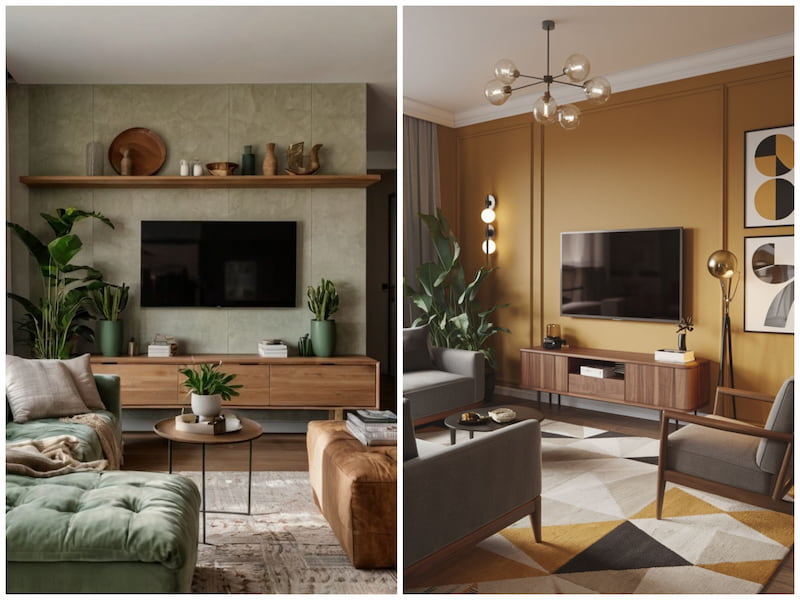 تزیین دیوار پشت تلویزیون با وسایل ساده