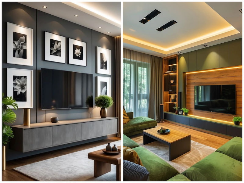 دکور پشت تلویزیون با هایگلاس