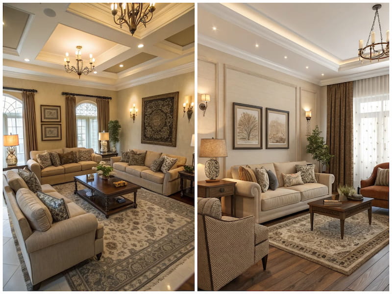 دکوراسیون اتاق نشیمن کلاسیک