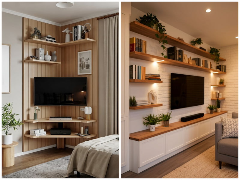 مراحل اجرای دکور پشت تلویزیون