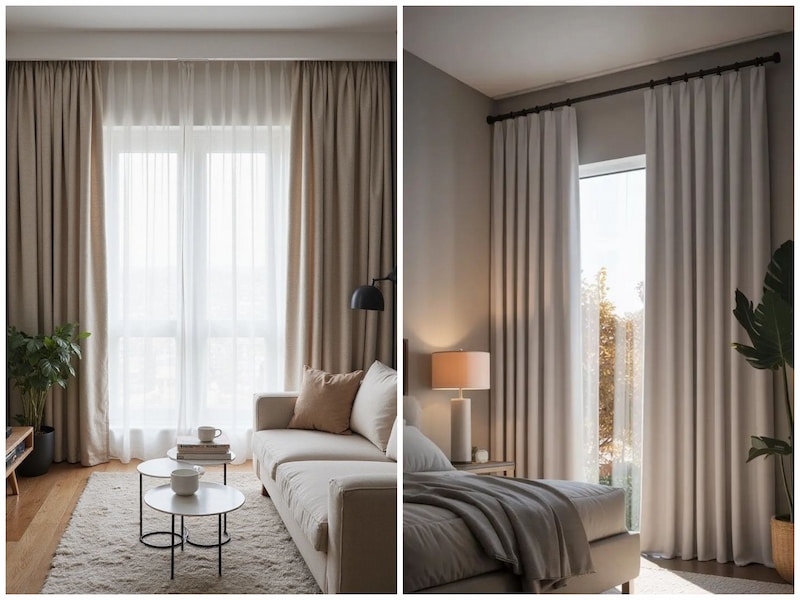 پرده مینیمال اتاق خواب