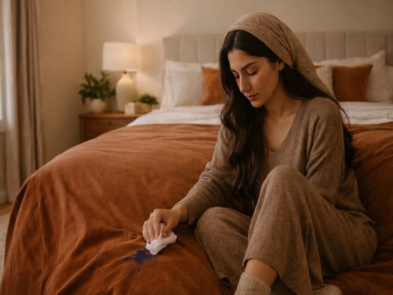 از بین بردن لکه خودکار روی روتختی