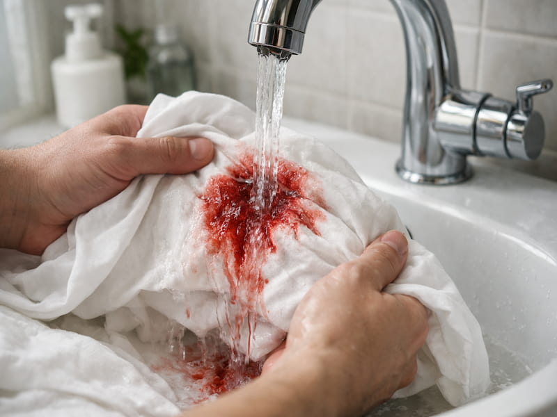 از بین بردن لکه خون روی روتختی