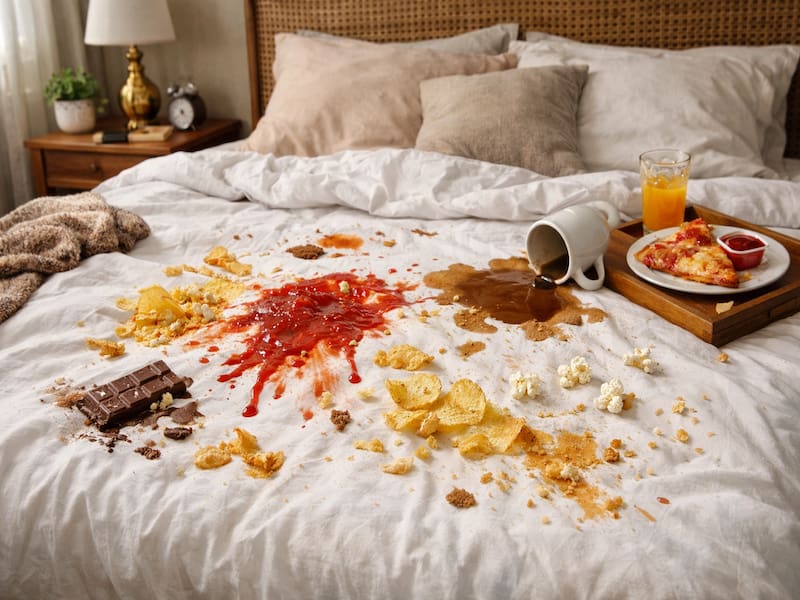 از بین بردن لکه سس و مواد غذایی روی روتختی