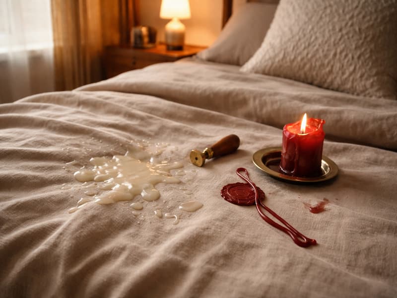 از بین بردن لکه شمع و موم روی روتختی