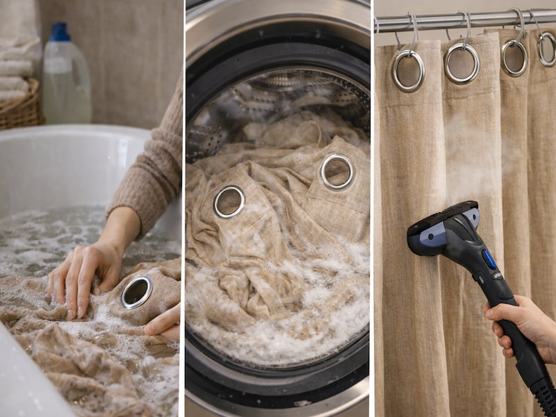 بهترین روش شستن پرده پانچ در خانه