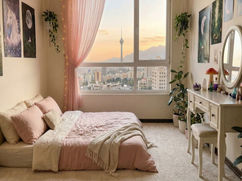 تزیین اتاق خواب عروس بدون تخت