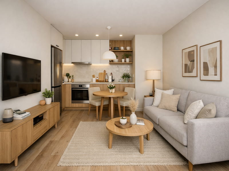 دکوراسیون آشپزخانه کوچک بدون اپن