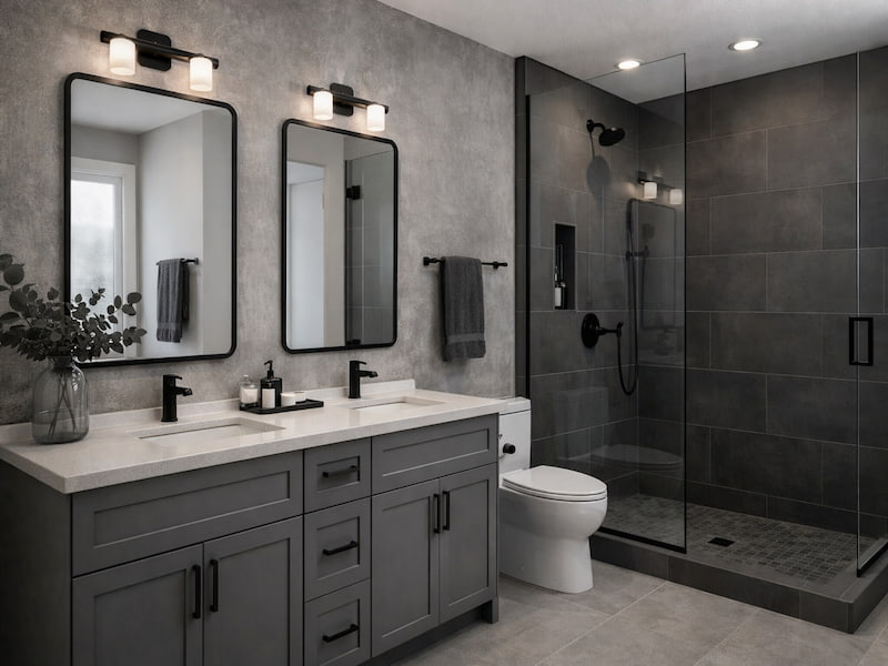 رنگ طوسی در دکوراسیون سرویس بهداشتی