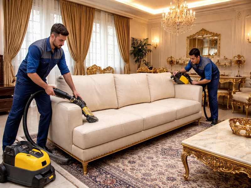 روش شستن مبل در خانه با شامپو فرش