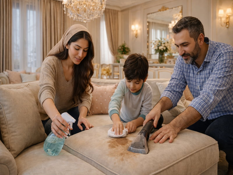 شستن تشک مبل در خانه