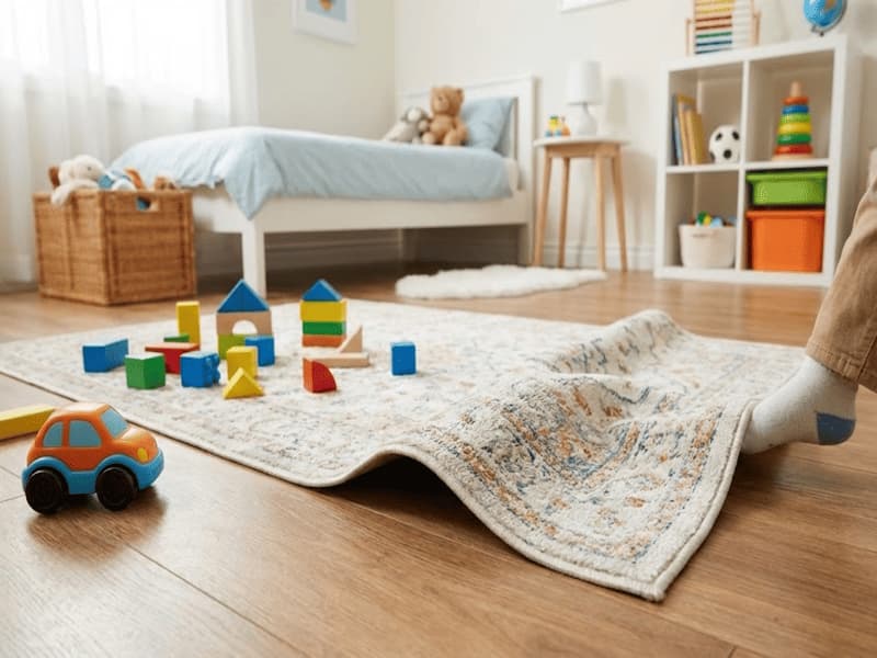 فرش‌های لغزنده یا ناسازگار با بازی کودک