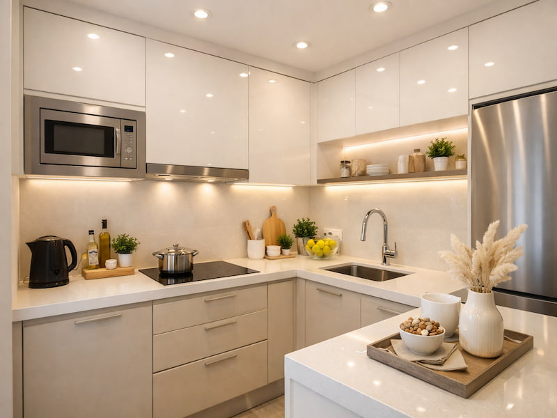 چیدمان آشپزخانه کوچک قدیمی