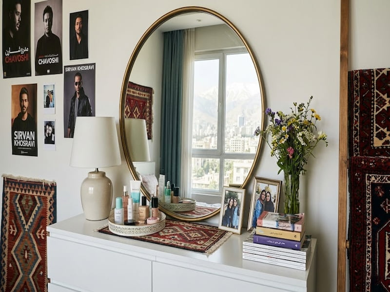 چیدمان داخل کنسول در پذیرایی