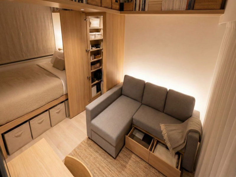 چیدمان منزل کوچک با وسایل زیاد