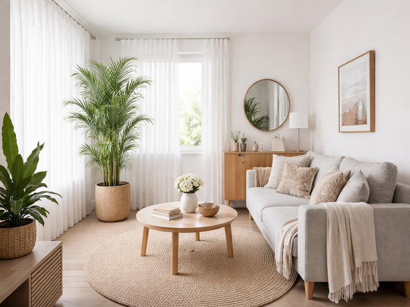 چیدمان پذیرایی کوچک مربع