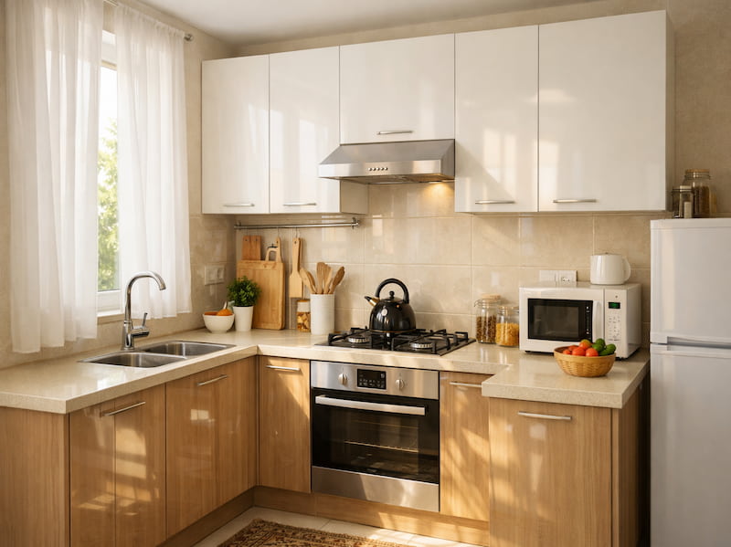 چیدمان کابینت آشپزخانه کوچک ایرانی