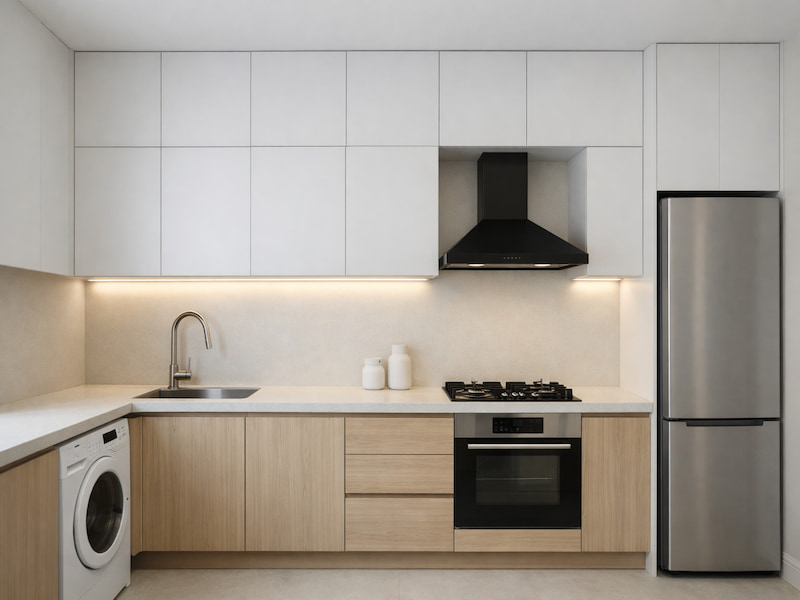 چیدمان کابینت آشپزخانه کوچک