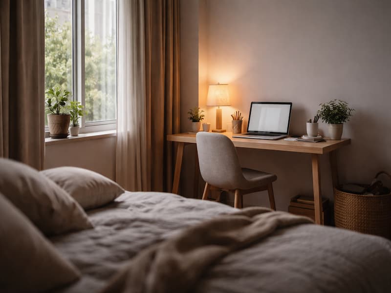 اتاق کار در اتاق خواب