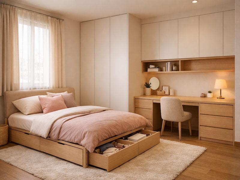 دکوراسیون اتاق خواب دخترانه بزرگسال ایرانی