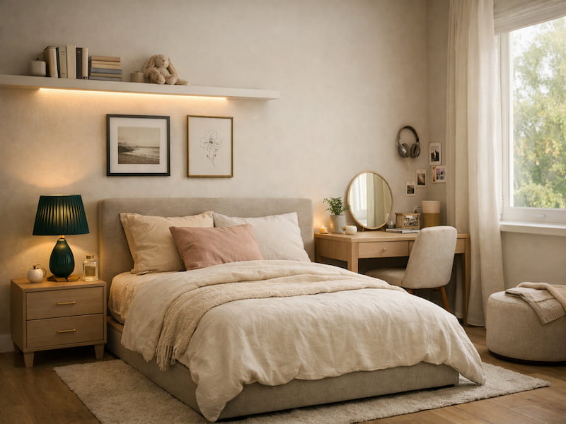 دکوراسیون اتاق خواب دخترانه ساده ایرانی