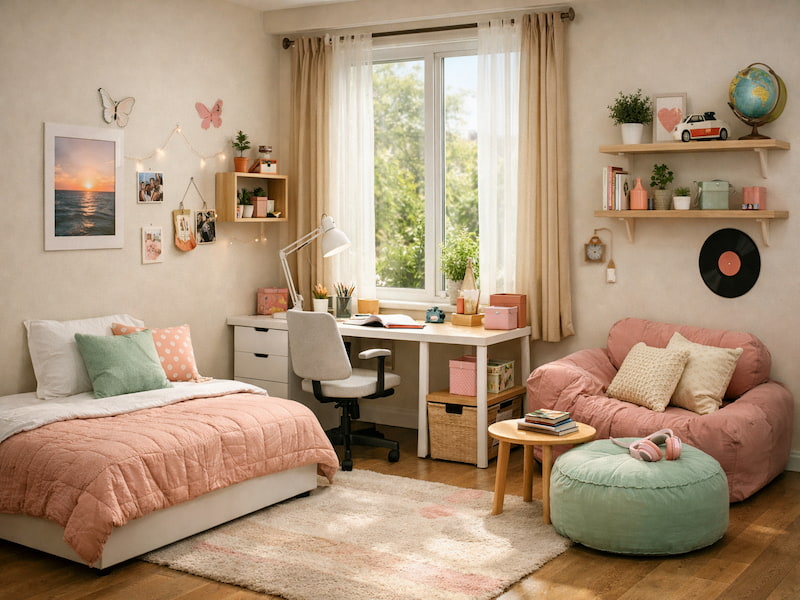 دکوراسیون اتاق خواب دخترانه نوجوان ( 8 تا 15 سال)