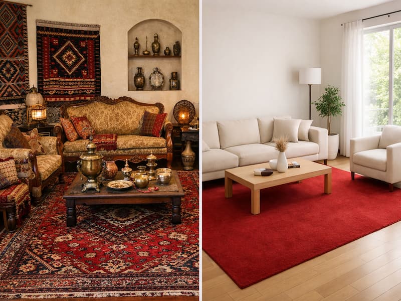 دکوراسیون با فرش قرمز، جسارت یا اشتباه؟