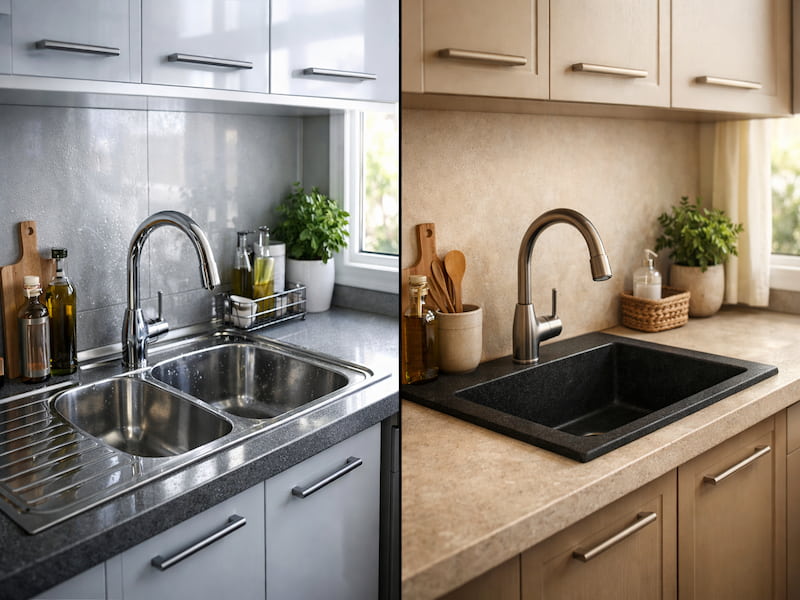 سینک گرانیتی بهتر است یا استیل؟ معیارهای اولیه