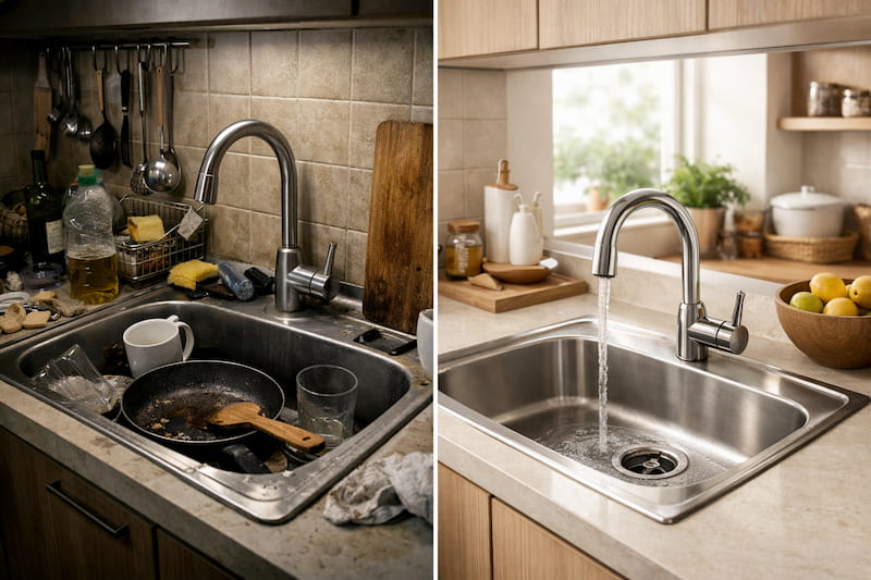 برای رفع گرفتگی سینک ظرفشویی چه باید کرد