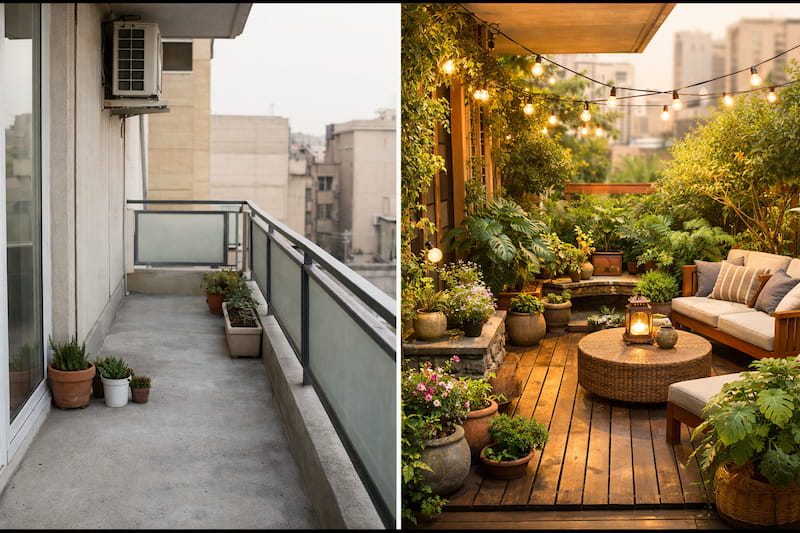 تفاوت تراس و بالکن در ارزش ملک و حس فضا