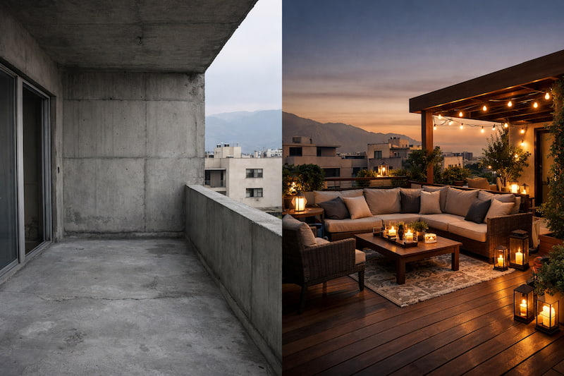 تفاوت تراس و بالکن در نورگیری و دید