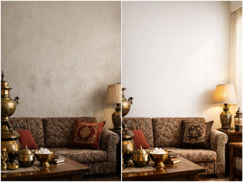 تمیز کردن دیوار رنگ روغن