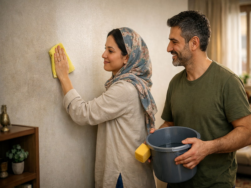 تمیز کردن دیوار
