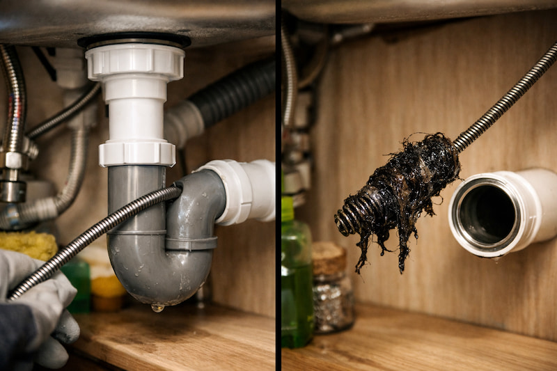 رفع گرفتگی فاضلاب سینک ظرفشویی