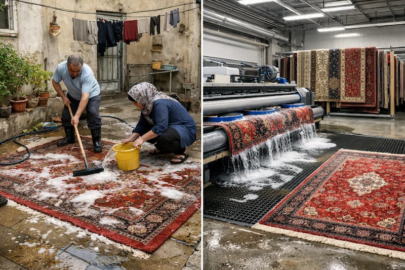شستشوی فرش در خانه یا قالیشویی؟! کدام بهتر است؟مشکلات