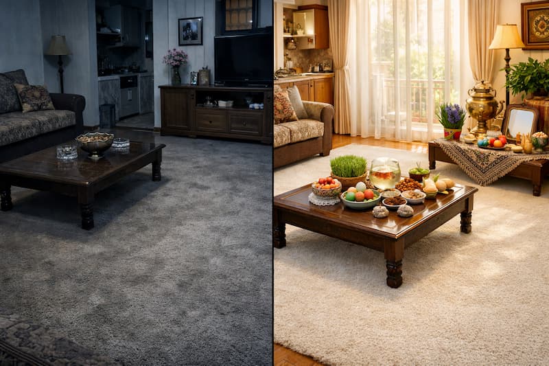 شستن فرش برای عید