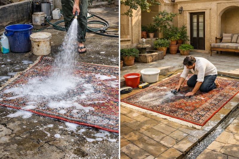 مراحل اصولی شستن فرش در خانه