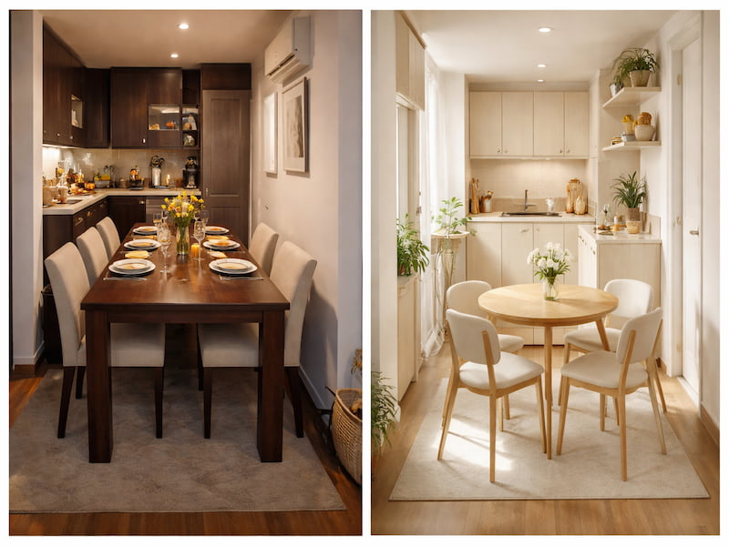 چیدمان میز ناهار خوری 4 نفره