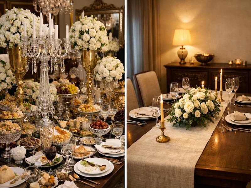 چیدمان میز ناهارخوری عروس