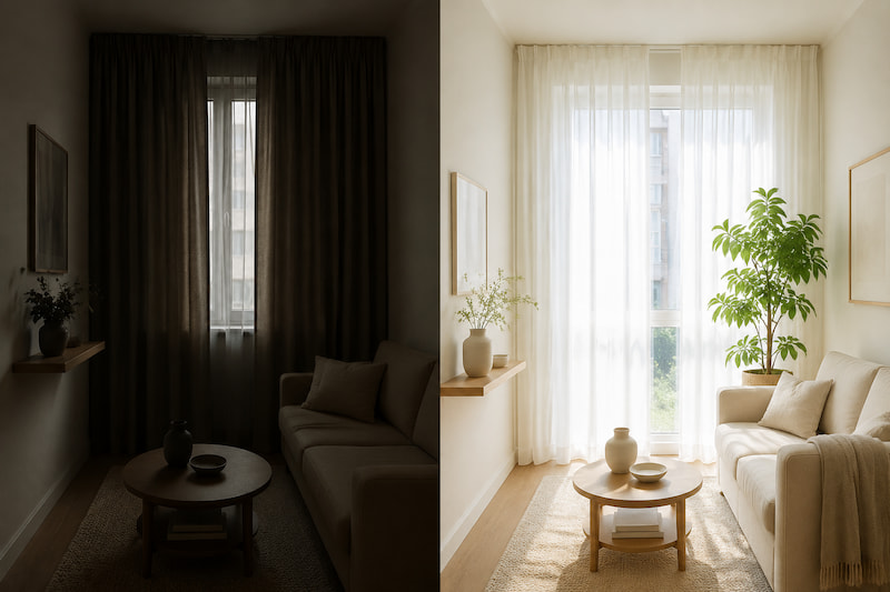 بهترین رنگ پرده برای پذیرایی کوچک